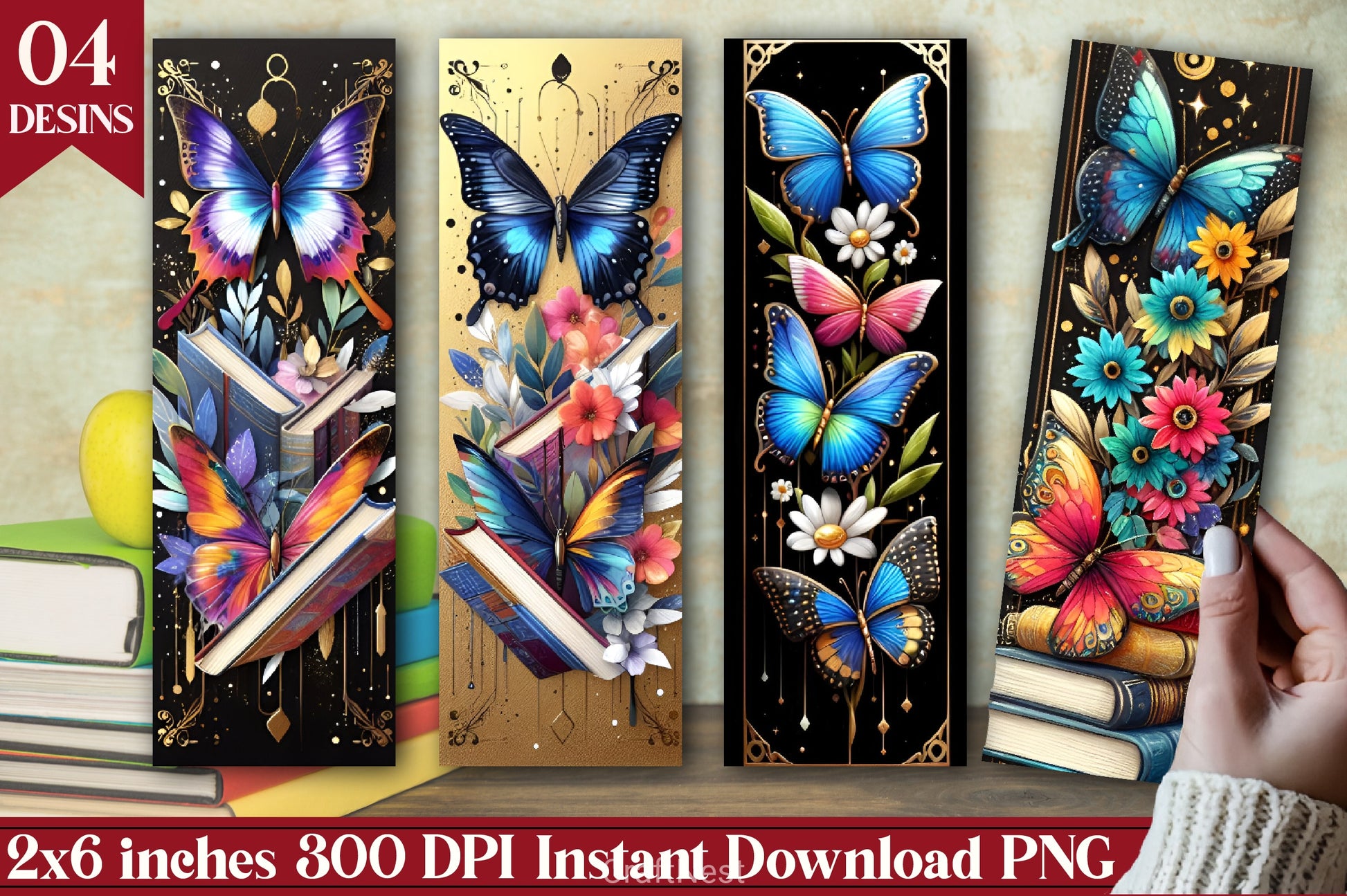 Butterfly Floral Bookmark Junk Journal - CraftNest - Digital Crafting and Art
