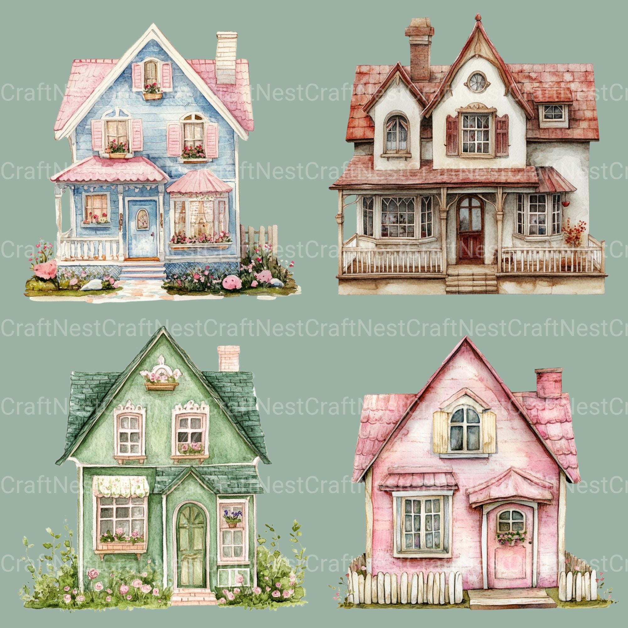 Houses Clipart Bundle 2 - CraftNest - Digital Crafting and Art