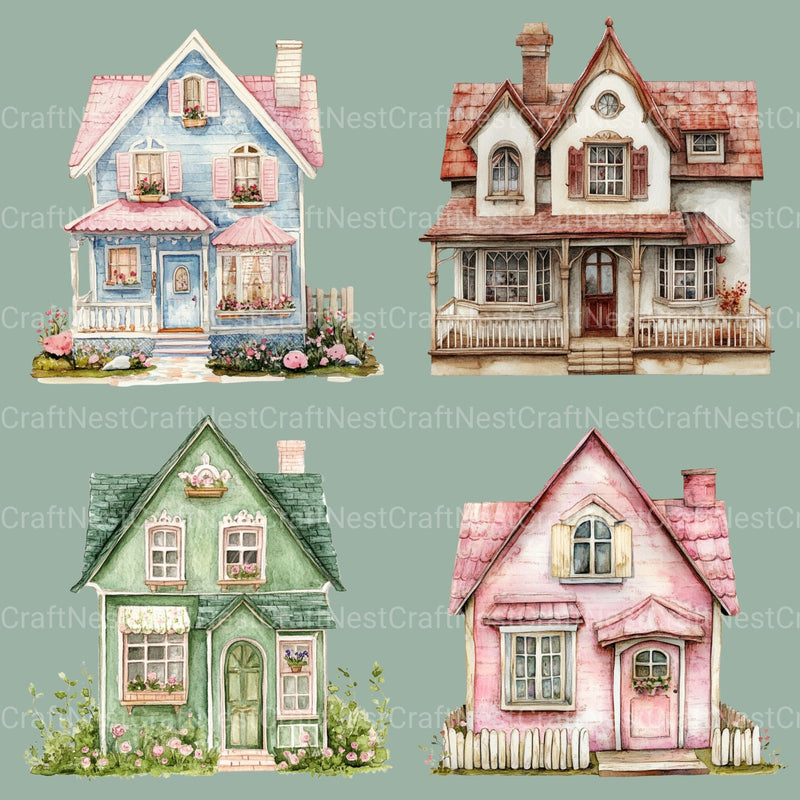 Houses Clipart Bundle 2 - CraftNest - Digital Crafting and Art