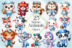 Nurse Animals Clipart Bundle - CraftNest - Digital Crafting and Art