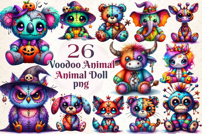 Halloween Voodoo Animal Doll Clipart Bundle - CraftNest - Digital Crafting and Art