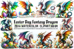 Easter Fantasy Dragon Clipart Bundle - CraftNest - Digital Crafting and Art