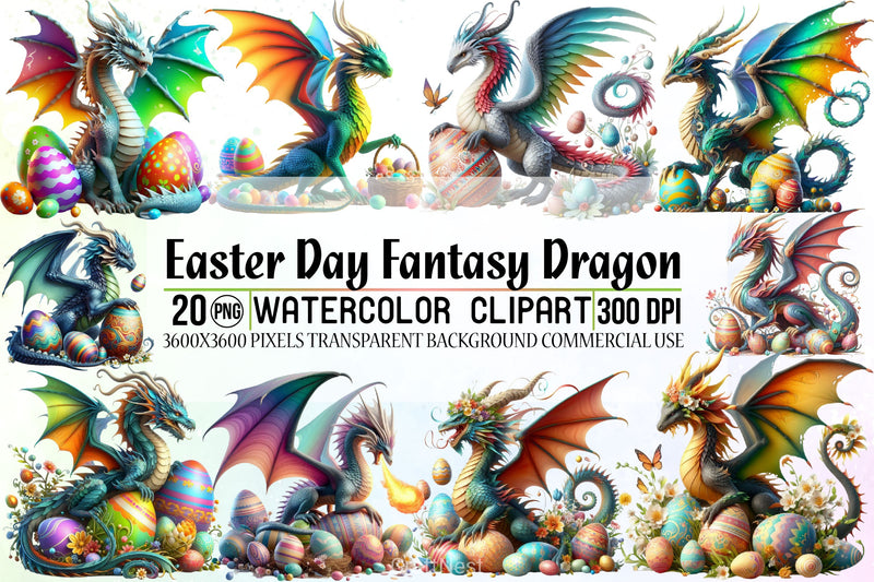 Easter Fantasy Dragon Clipart Bundle - CraftNest - Digital Crafting and Art