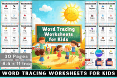 Word Tracing Worksheets for Kids - CraftNest - Digital Crafting and Art