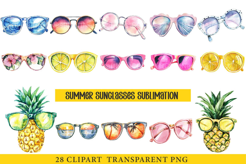 Summer Sunglasses Clipart Bundle - CraftNest - Digital Crafting and Art