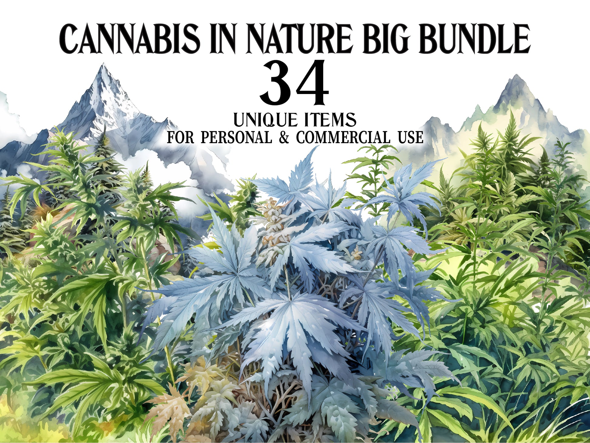 Cannabis in Nature Clipart - CraftNest