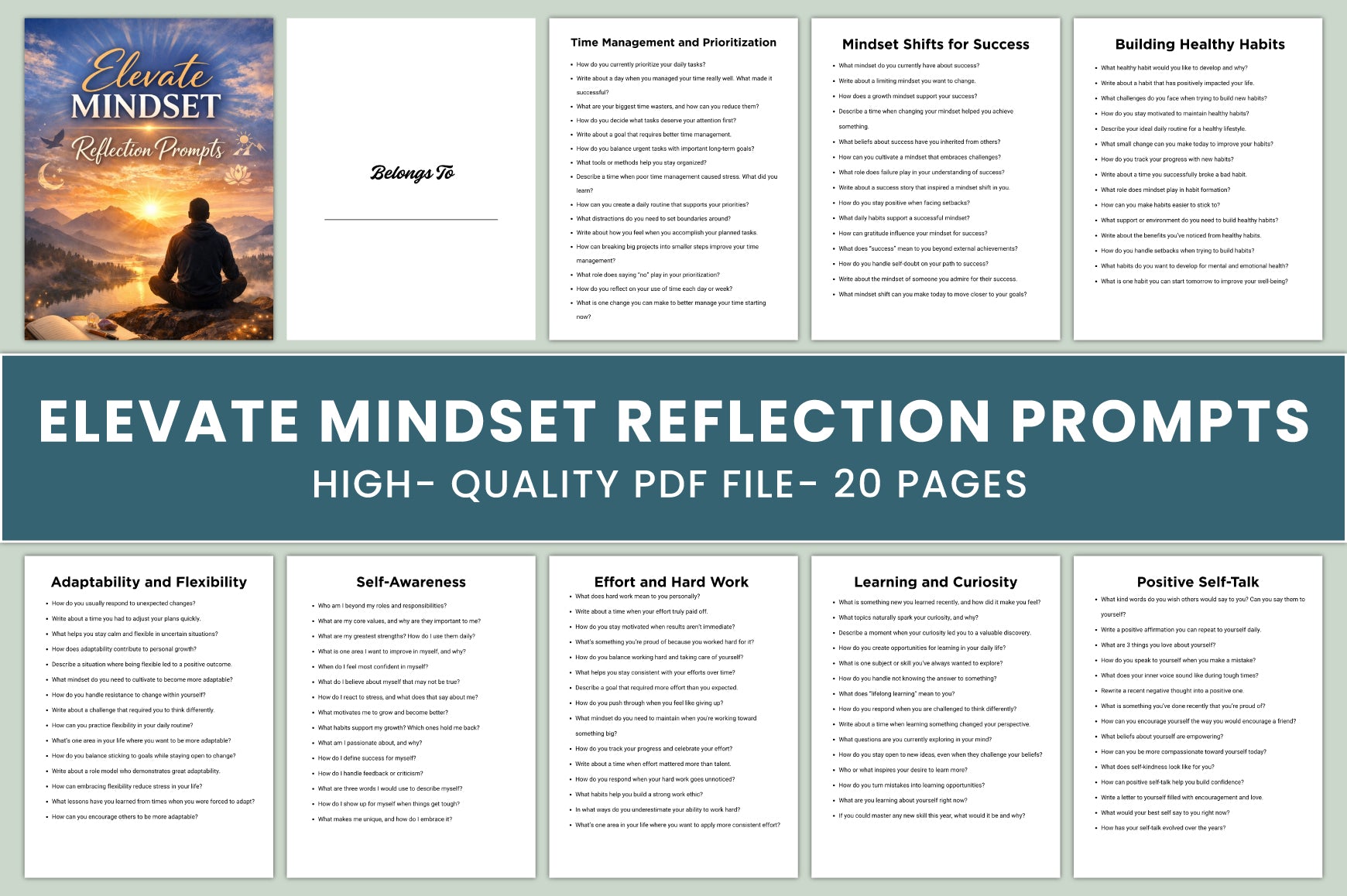 Elevate Mindset Reflection Prompts