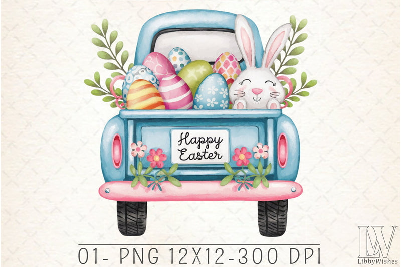 Easter Bunny Truck Clipart Bundle 4 - CraftNest - Digital Crafting and Art