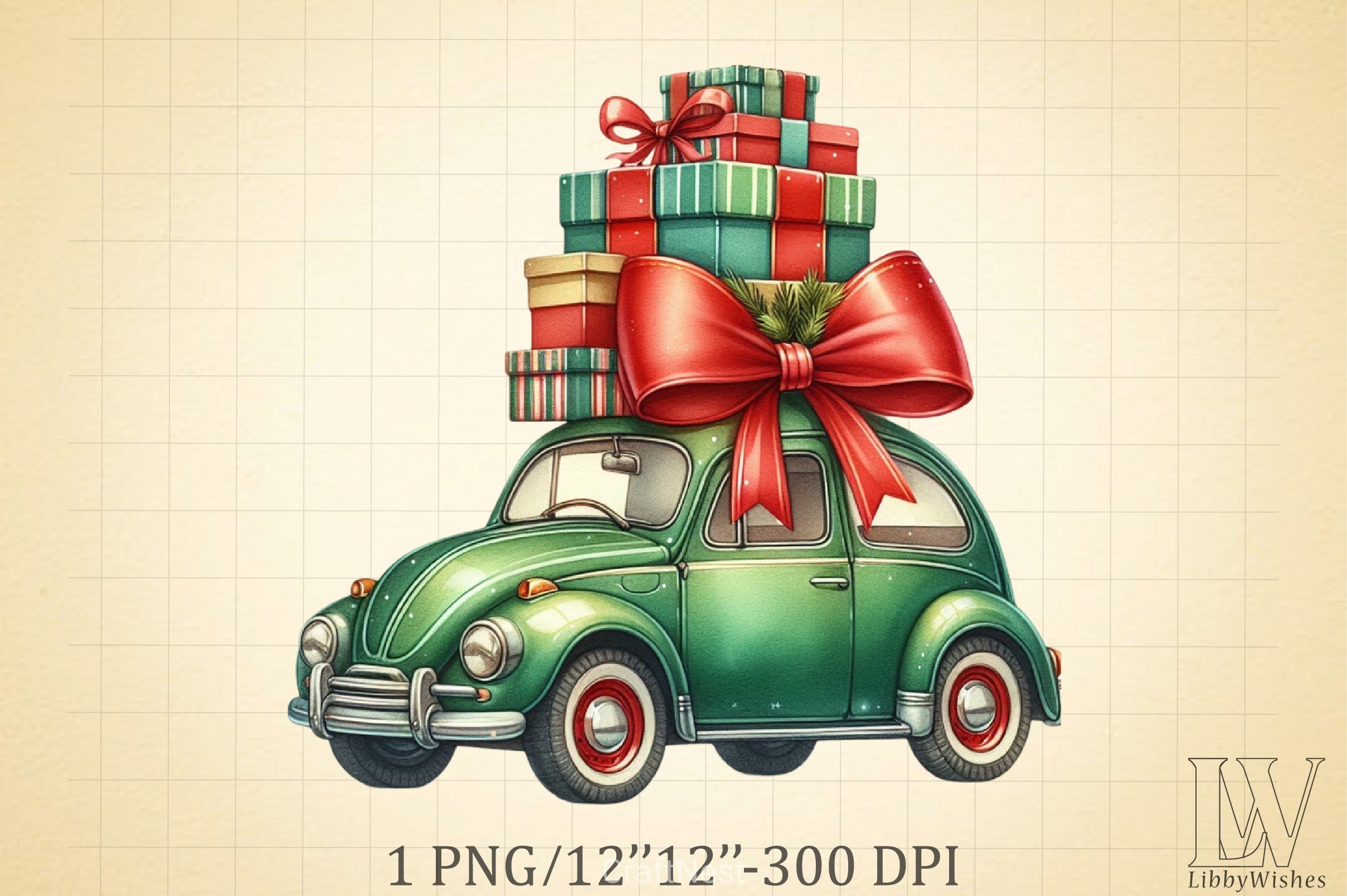 Christmas Car Clipart Bundle 4 - CraftNest - Digital Crafting and Art