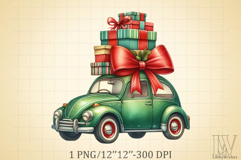 Christmas Car Clipart Bundle 4 - CraftNest - Digital Crafting and Art