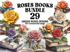 Roses Books Clipart - CraftNest