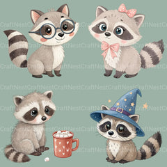 Raccoons 2 Clipart Bundle - CraftNest - Digital Crafting and Art