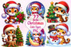 Cute Christmas Tiger Clipart Bundle