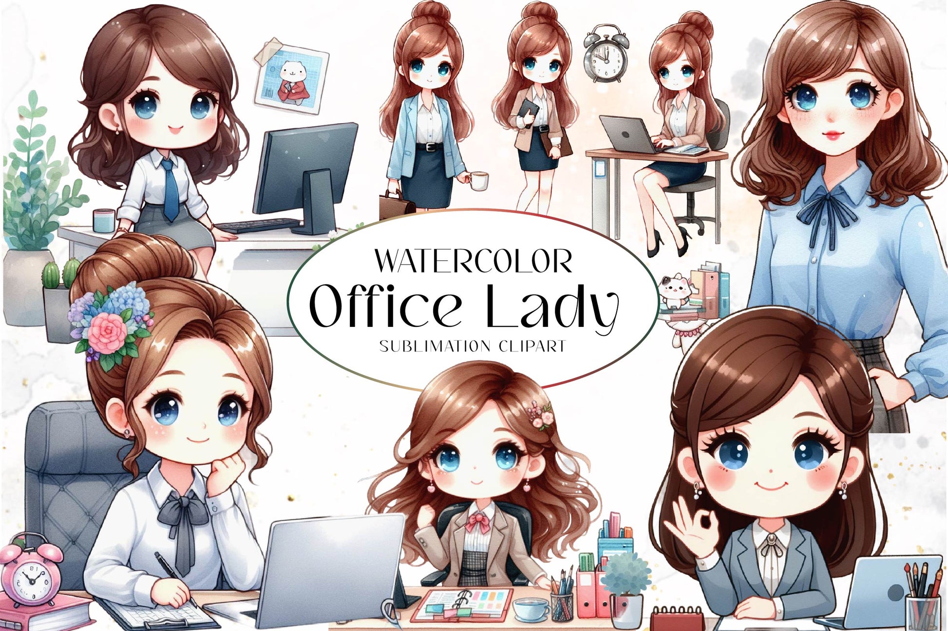 Office Lady Clipart Bundle - CraftNest - Digital Crafting and Art