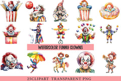 Funny Clowns Clipart - CraftNest - Digital Crafting and Art