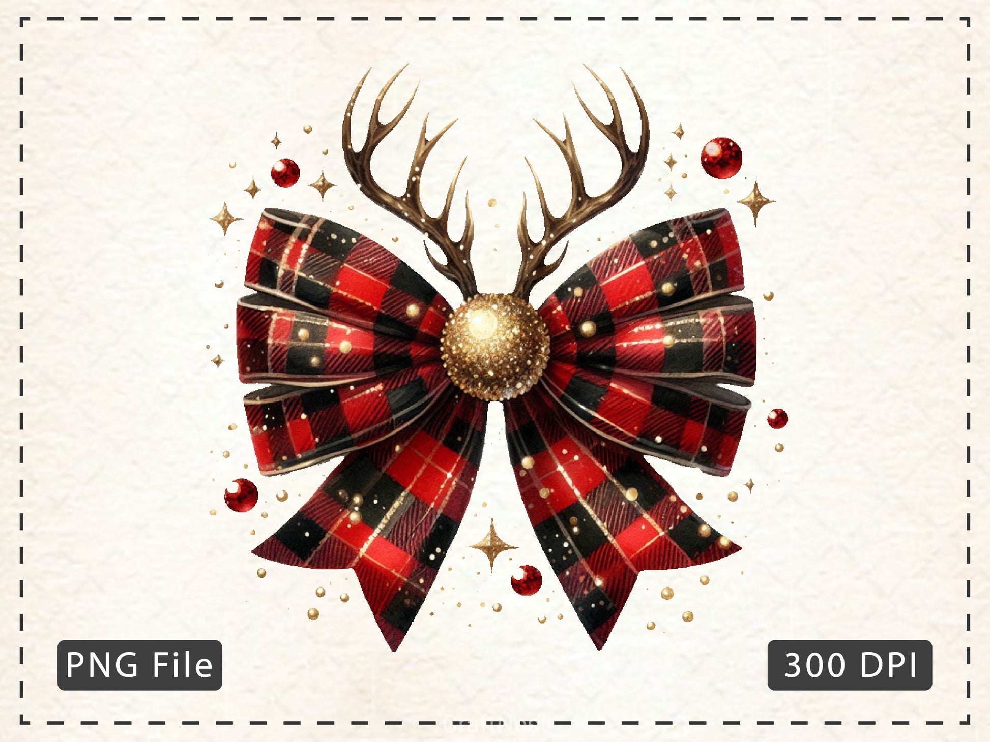 Christmas Reindeer Bow Coquette Bow Clipart Bundle - CraftNest - Digital Crafting and Art
