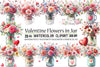 Valentine Flowers Jar Clipart Bundle