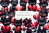 Valentine Heart Broken Black Cat Clipart Bundle