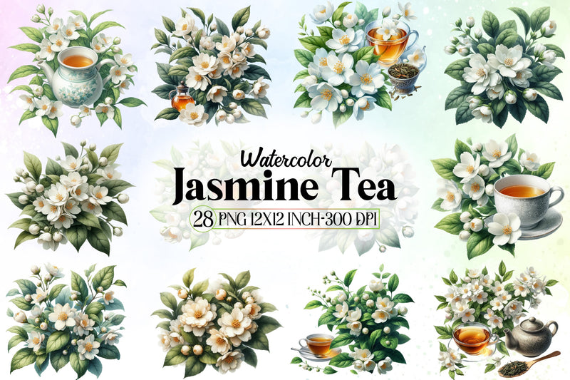 Jasmine Tea Clipart Bundle - CraftNest - Digital Crafting and Art