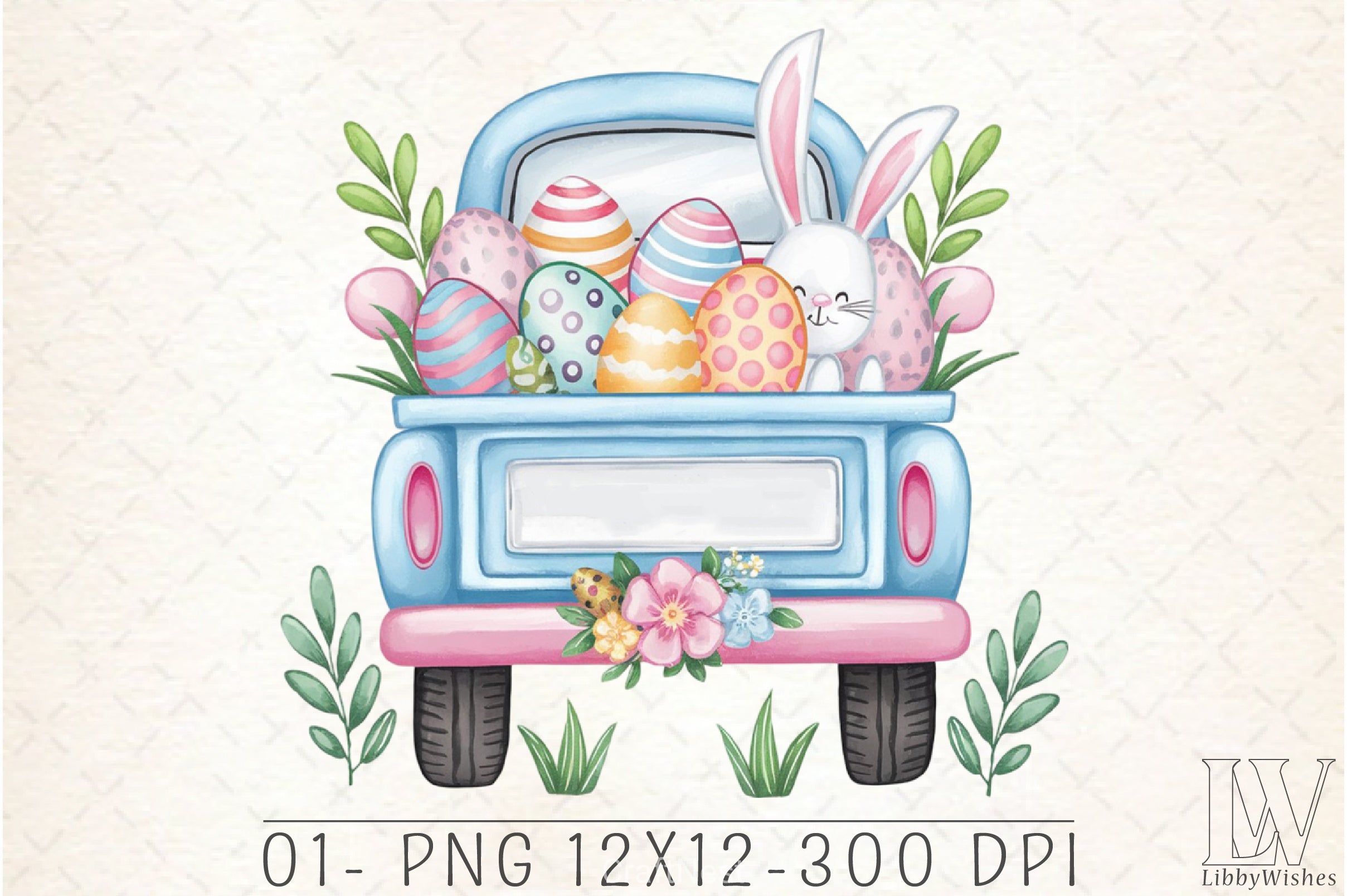 Easter Bunny Truck Clipart Bundle 5 - CraftNest - Digital Crafting and Art