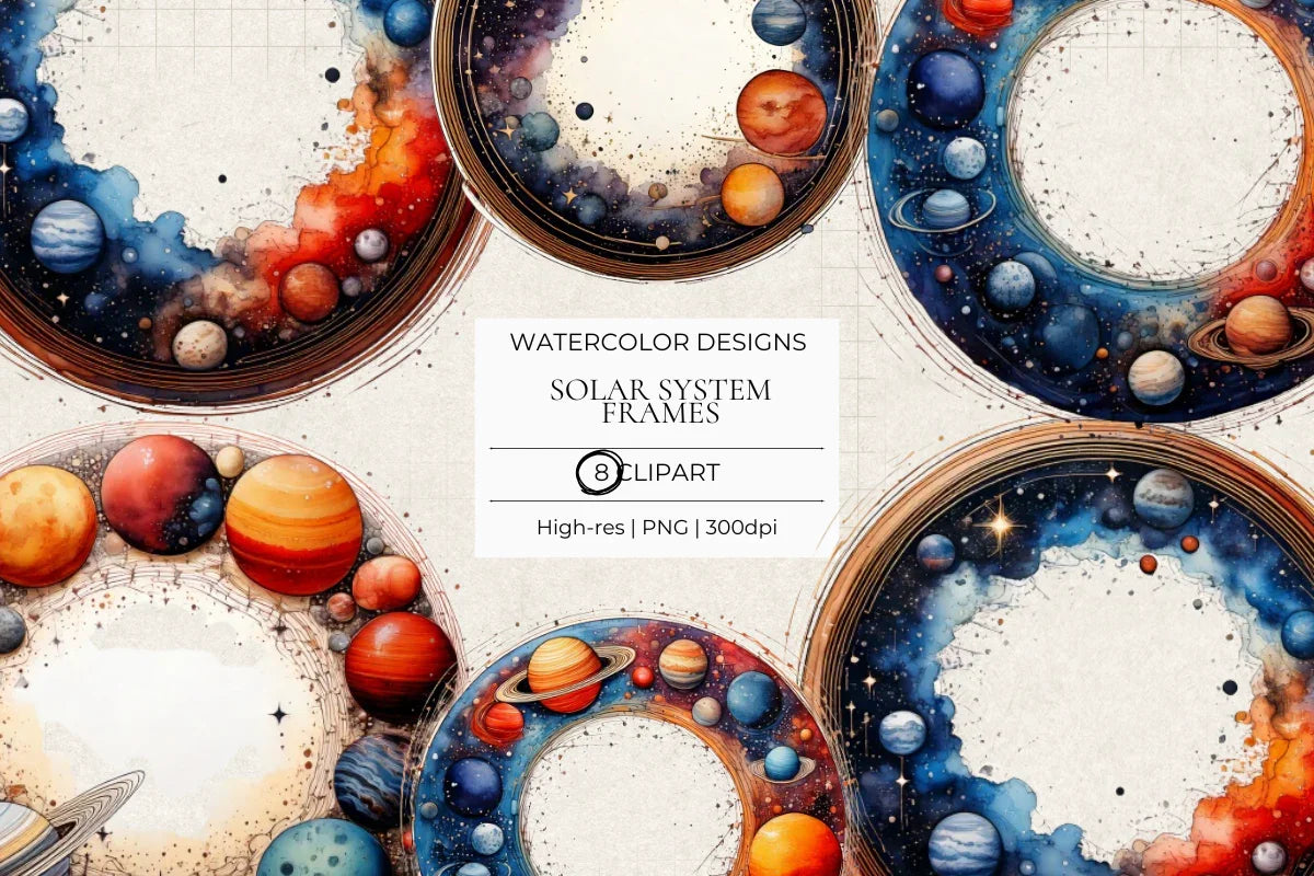 Solar System Frames Clipart - CraftNest - Digital Crafting and Art