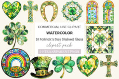 St Patrick's Day Stained Glass Clipart Bundle - CraftNest - Digital Crafting and Art