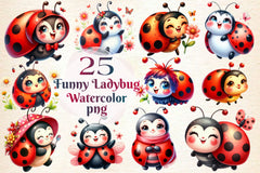 Funny Ladybug Clipart Bundle 6 - CraftNest - Digital Crafting and Art