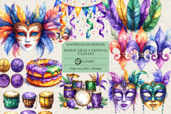 Mardi Gras Carnival Clipart - CraftNest - Digital Crafting and Art