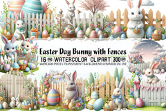 Easter Bunny Fences Clipart Bundle - CraftNest - Digital Crafting and Art