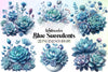 Blue Succulents Clipart Bundle
