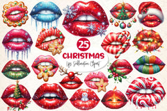 Christmas Lips Christmas Clipart Bundle - CraftNest - Digital Crafting and Art