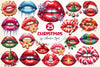 Christmas Lips Christmas Clipart Bundle