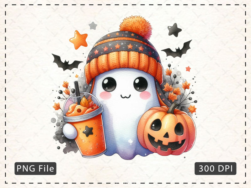 Cute Ghost Cute Halloween Clipart Bundle 14 - CraftNest - Digital Crafting and Art