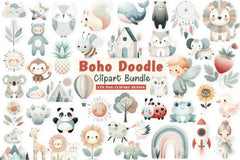 Boho Doodle Baby Clipart Bundle - CraftNest - Digital Crafting and Art