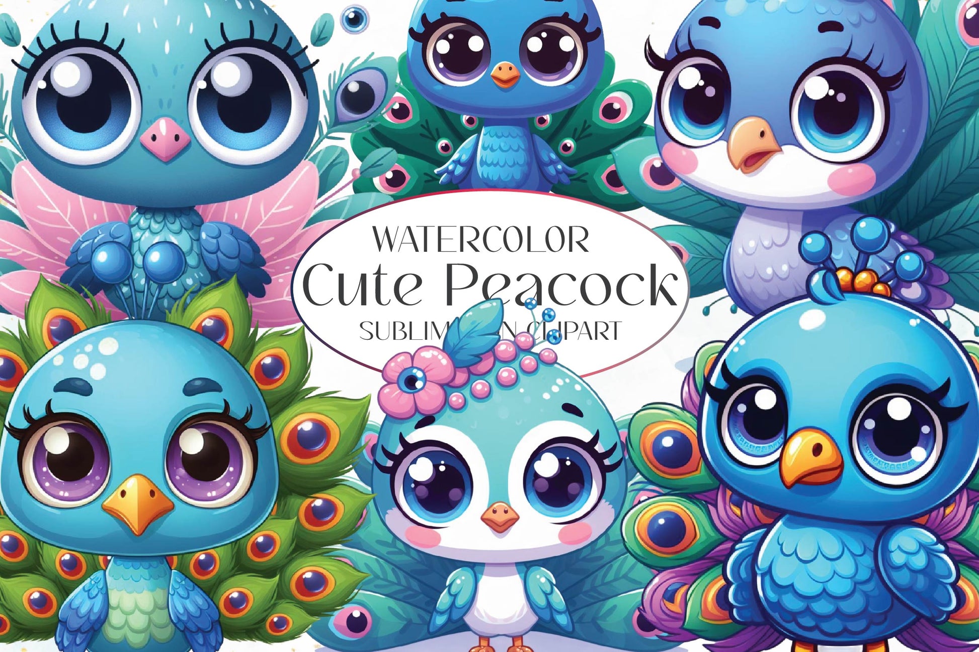 Cute Peacock Clipart Bundle - CraftNest - Digital Crafting and Art