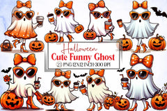 Cute Ghost Halloween Clipart Bundle 1 - CraftNest - Digital Crafting and Art