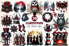 Gothic Christmas Clipart Bundle 2 - CraftNest - Digital Crafting and Art
