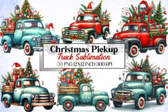 Christmas Truck Clipart Bundle 8 - CraftNest - Digital Crafting and Art