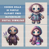 Purple Voodoo Dolls Clipart Bundle