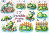 Sleeping Crocodile Clipart Bundle