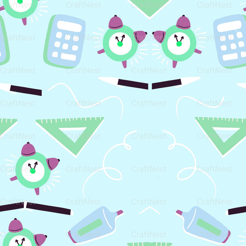 Back to School Green Digital Paper - CraftNest - Digital Crafting and Art