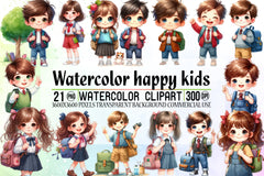 Happy Kids Clipart Bundle - CraftNest - Digital Crafting and Art