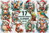 Christmas Animals Clipart Bundle 2