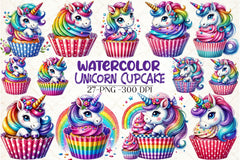 Unicorn Cupcake Clipart Bundle - CraftNest - Digital Crafting and Art
