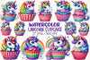 Unicorn Cupcake Clipart Bundle