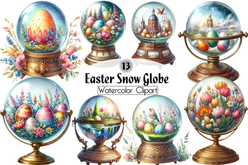 Easter Snow Globe Clipart Bundle - CraftNest - Digital Crafting and Art