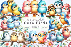 Cute Birds Clipart Bundle - CraftNest - Digital Crafting and Art