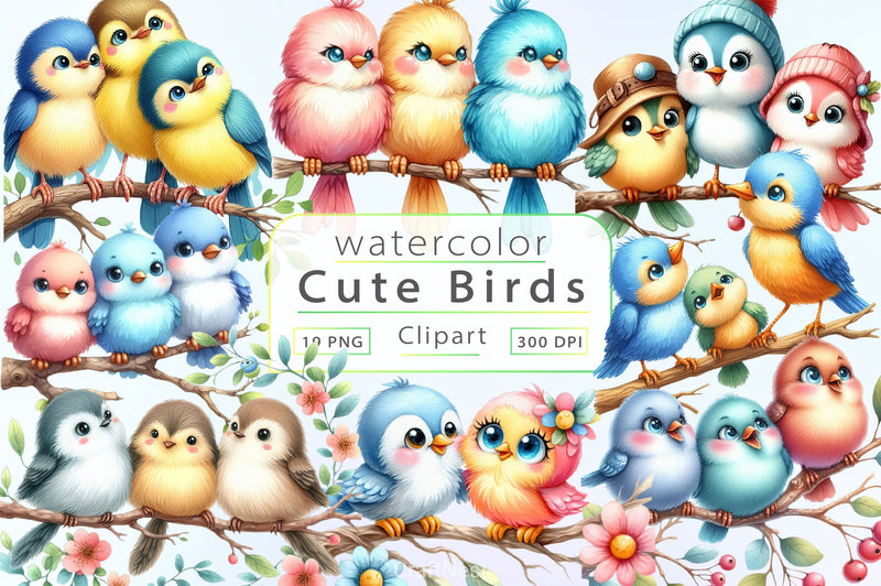 Cute Birds Clipart Bundle - CraftNest - Digital Crafting and Art