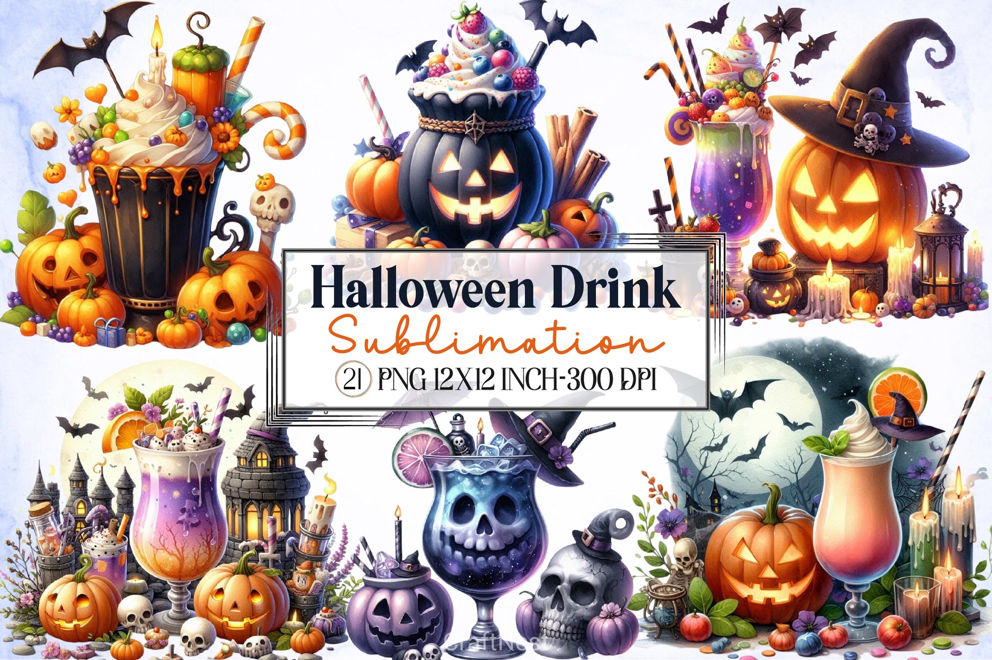 Halloween Drink Clipart Bundle 3 - CraftNest - Digital Crafting and Art