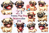 Funny Pug Dog Clipart Bundle